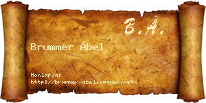 Brummer Ábel névjegykártya
